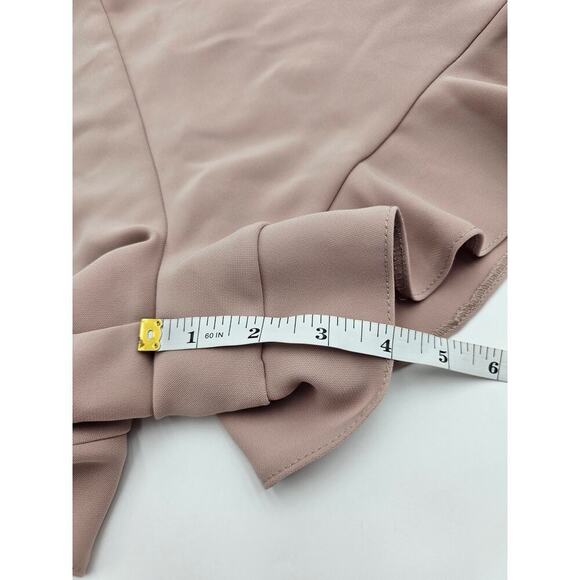 Topshop Women's Size 6 Mauve Pink Frill Hem Ruffled High Waist Shorts - Picture 6 of 9